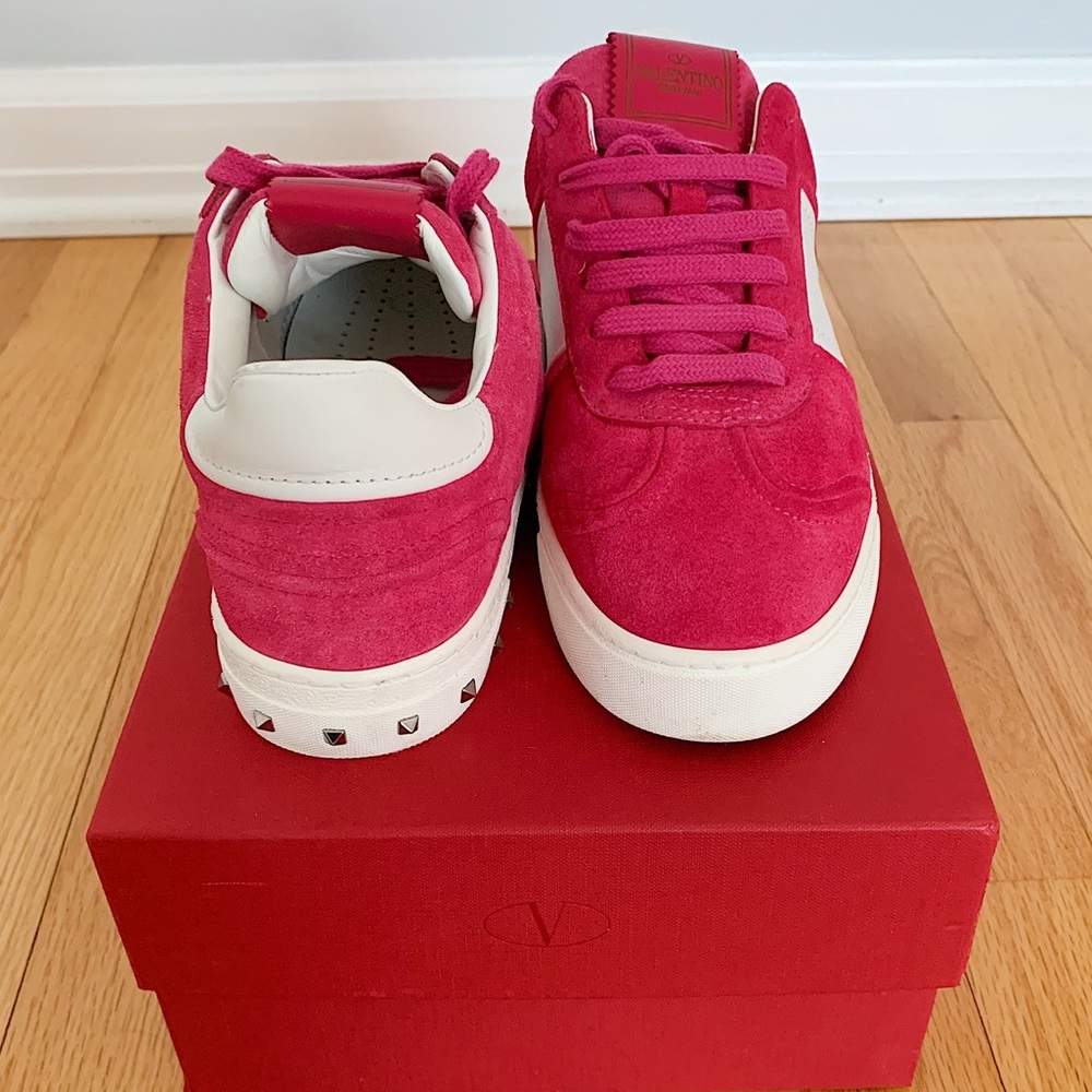 Valentino Pink Suede Sneakers